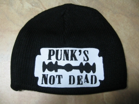 Punks not Dead hrubá zimná čiapka s tlačeným logom univerzálna veľkost 100%akryl